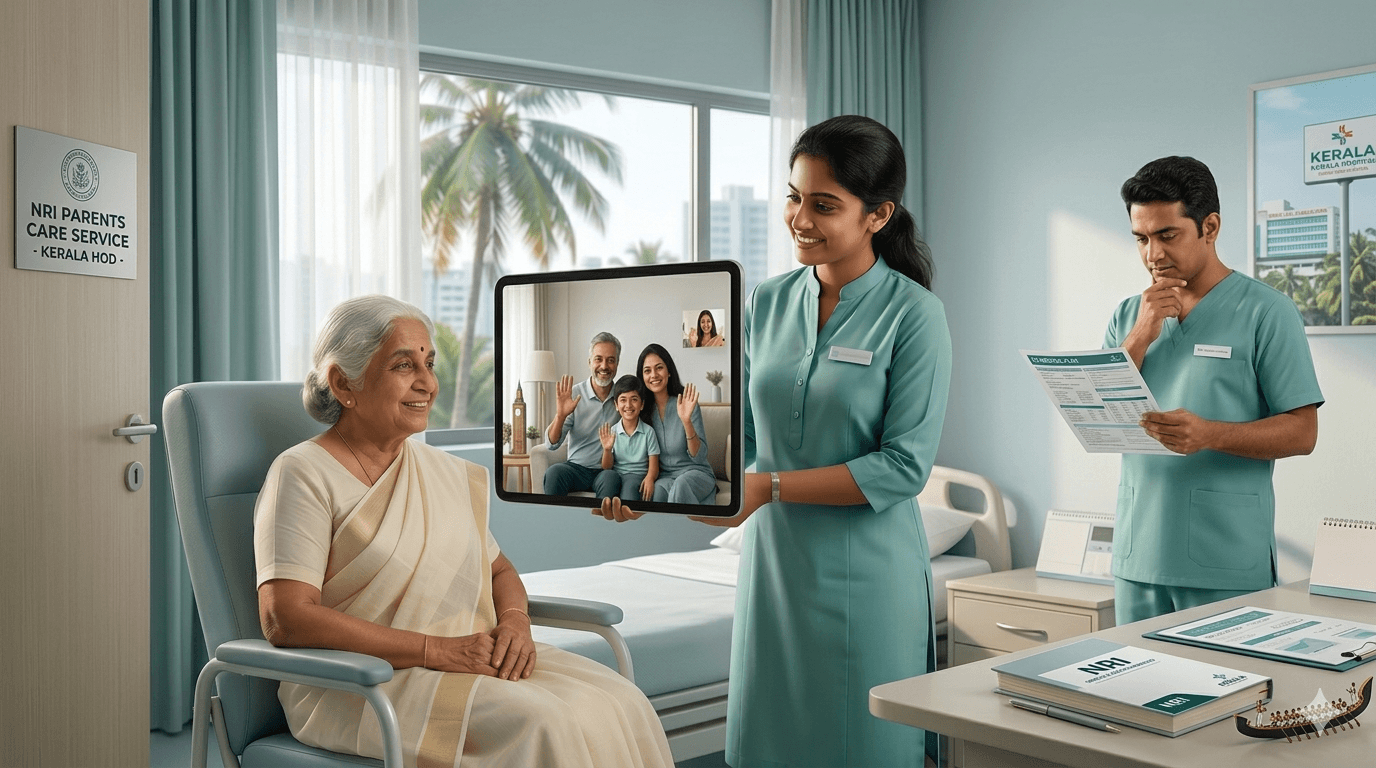Family coordinating care updates remotely through WhatsApp