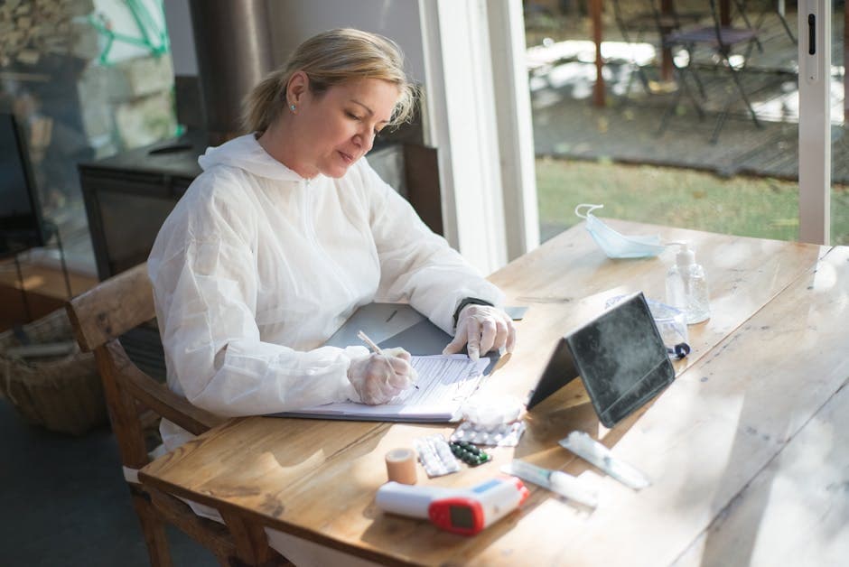 Elderly patient preparing documents for a specialist appointment