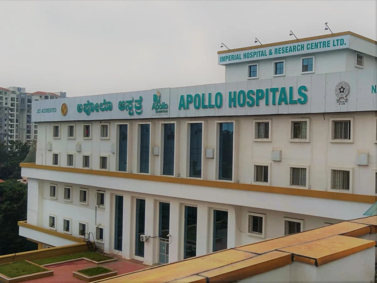Apollo Hospitals Bannerghatta Road Bangalore building exterior with signage