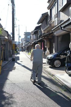 Elderly parent navigating moment alone