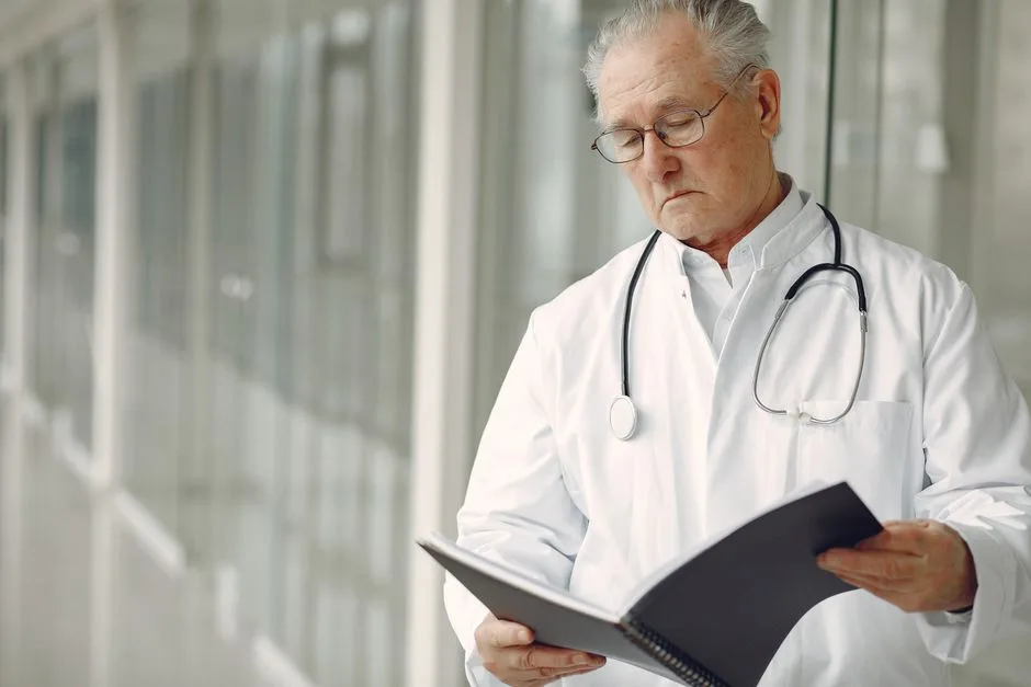 Patient having a video consultation with a doctor on a tablet