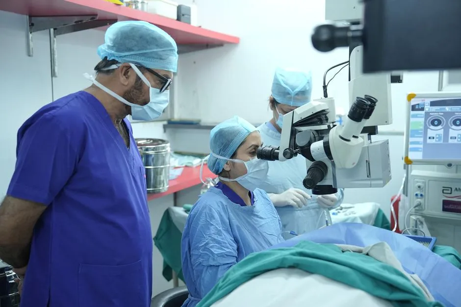 Surgical team in an operating theatre